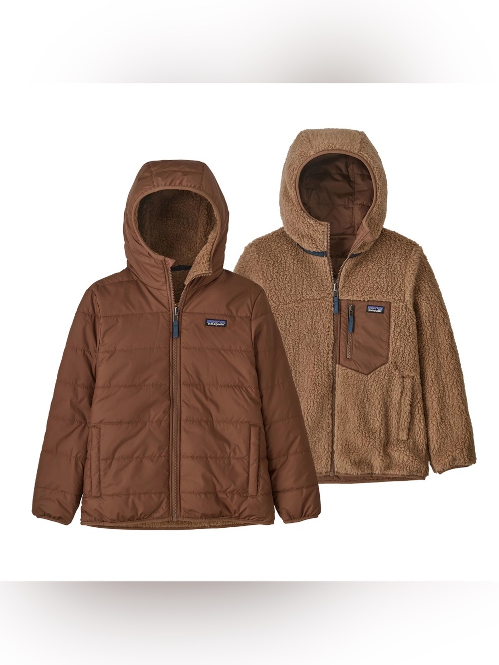Kids Patagonia Reversible Ready Freddy Hoody | Brown | Size Large (12) | #68095